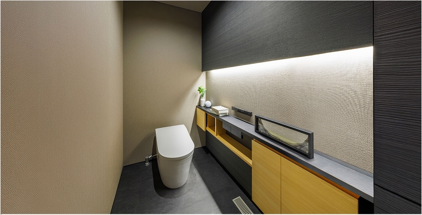 造作収納で叶える、暮らしにフィットするトイレスペース